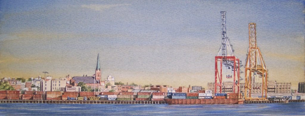 Painting -"Red Hook II, NYC"