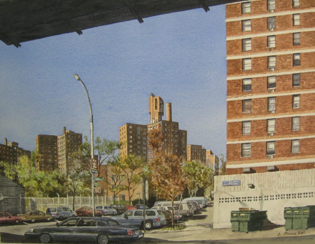 Painting "Two Bridges Houses, NYC"