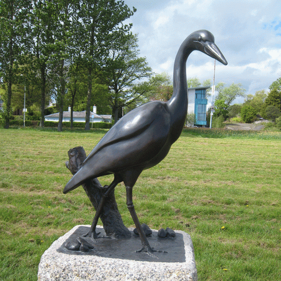 Sculpture "Heron" in park